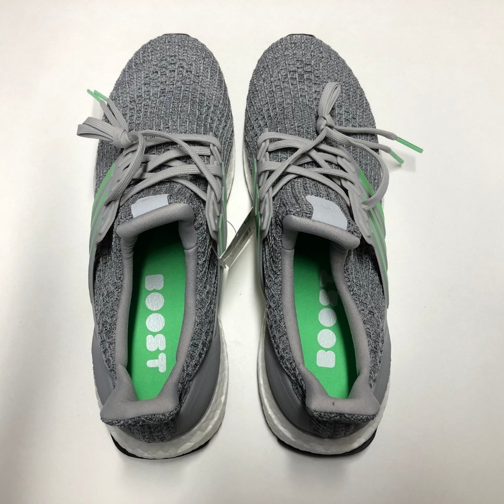 adidas Ultraboost Grey Green Lime Mens Shoes - Picture 6 of 7